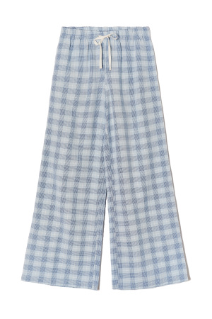 Tally Weijl Desenli Kadın Keten Pantolon - SPALITOMMA Mavi - 4