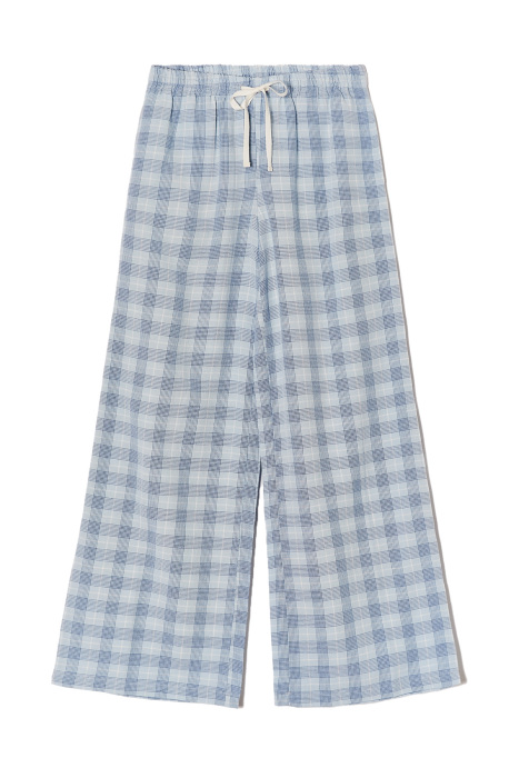 Tally Weijl Desenli Kadın Keten Pantolon - SPALITOMMA Mavi - 4
