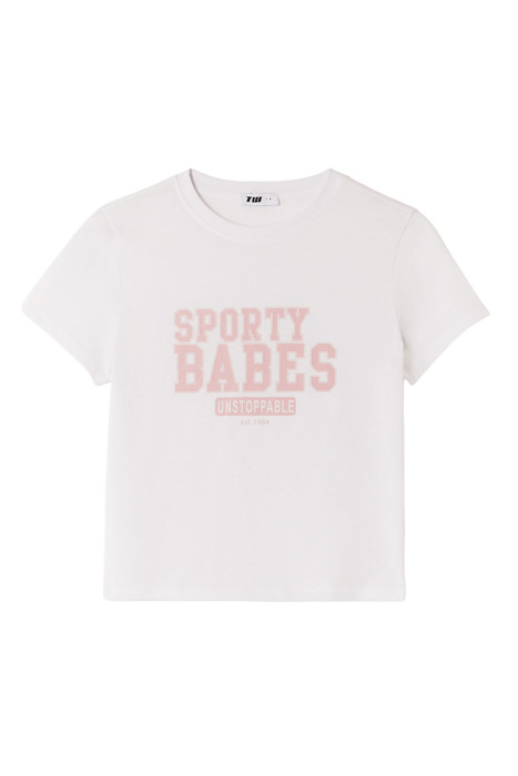 Tally Weijl Kadın Baskılı T-Shirt - STSCOPERLAP5 Beyaz - 4