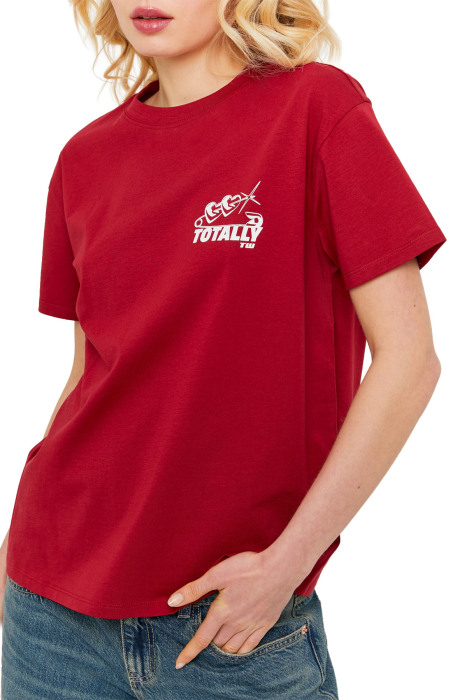 Tally Weijl Kadın Baskılı T-Shirt - STSCOPOOM14 Kırmızı - 3