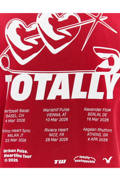 Tally Weijl Kadın Baskılı T-Shirt - STSCOPOOM14 Kırmızı - 7