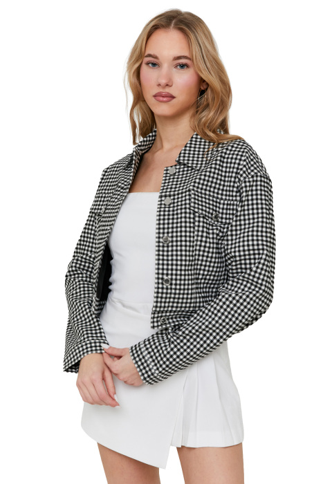 Tally Weijl Kadın Crop Ceket - SJAPESICHY Siyah/Beyaz - 2