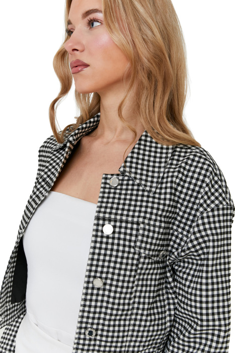 Tally Weijl Kadın Crop Ceket - SJAPESICHY Siyah/Beyaz - 3