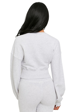 Tally Weijl Kadın Crop SweatShirt - SSWCOACRO Gri - Tally Weijl