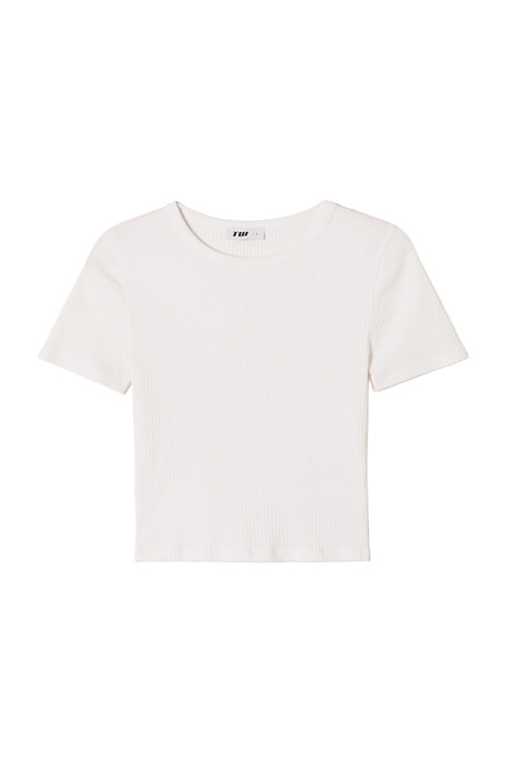 Tally Weijl Kadın Crop T-Shirt - STSCOBORIO Beyaz - 4