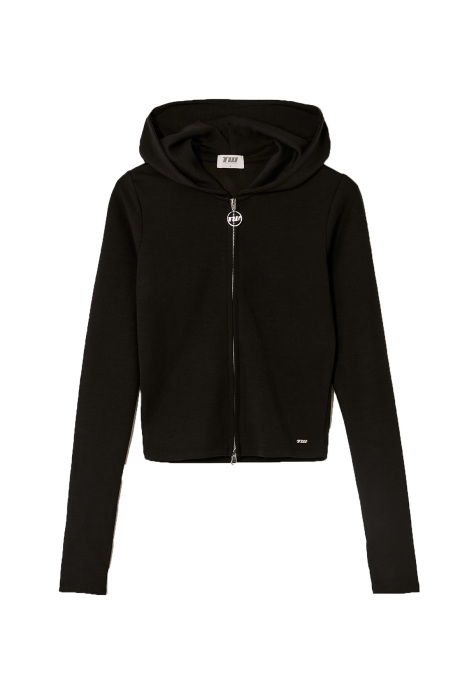 Tally Weijl Kadın Kapüşonlu SweatShirt - SSWPEMARIE Siyah - 4