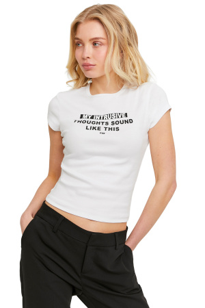 Tally Weijl Kadın T-Shirt - STSCOLYLE14 Beyaz - 2