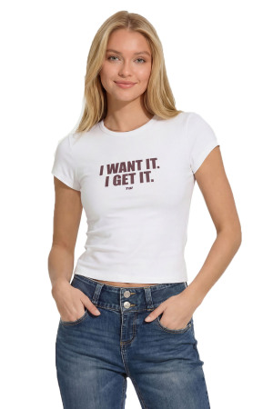 Tally Weijl Kadın T-Shirt - STSCOLYLE22 Beyaz - Tally Weijl