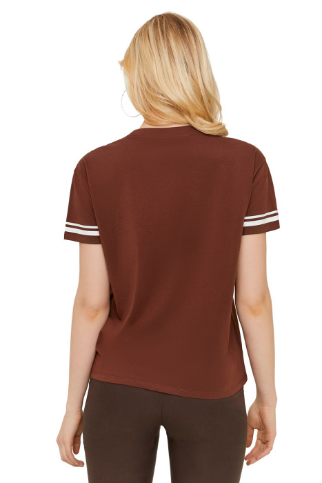Tally Weijl Kadın T-Shirt - STSCOPOOM13 Kahverengi - 3