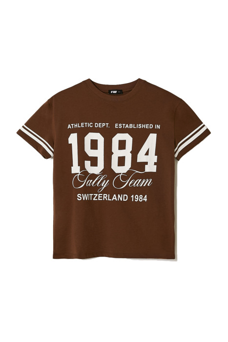 Tally Weijl Kadın T-Shirt - STSCOPOOM13 Kahverengi - 4