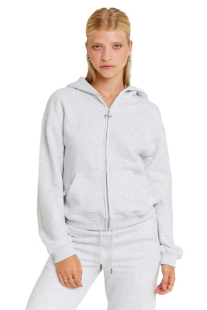 Tally Weijl Kadın Tam Femuarlı Kapüşonlu SweatShirt - SSWCOSKIMA Gri - Tally Weijl