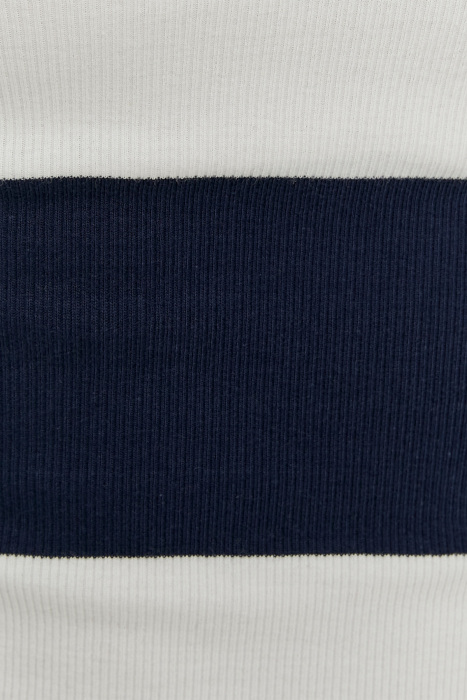 Tally Weijl Kadın Uzun Kollu Polo T-Shirt - STSCOFRAMAL Beyaz/Mavi - 6