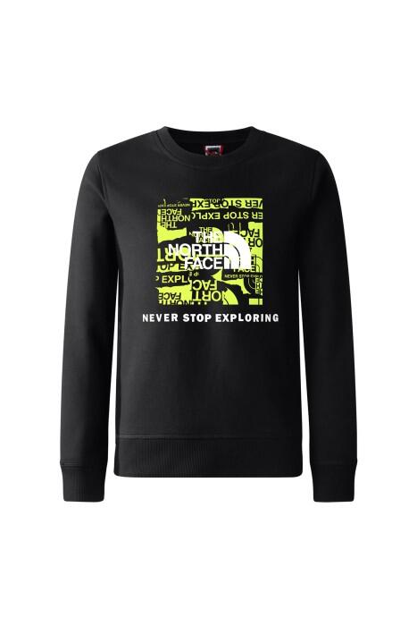Teen Redbox Crew Çocuk SweatShirt - NF0A82EP Siyah/Neon Sarı - 1