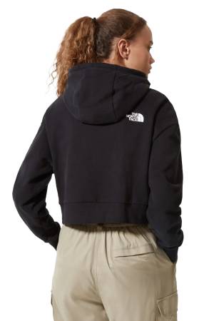 Trend Kapüşonlu Kadın Crop SweatShirt - NF0A5ICY Siyah - 5