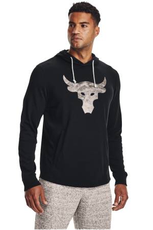 Ua Project Rock Terry Hd Erkek Kapüşonlu SweatShirt - 1367107 Siyah - Under Armour