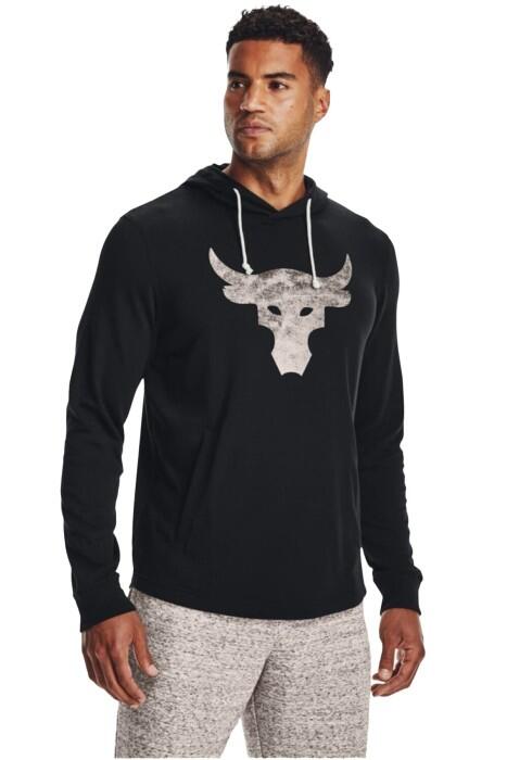 Ua Project Rock Terry Hd Erkek Kapüşonlu SweatShirt - 1367107 Siyah - 1