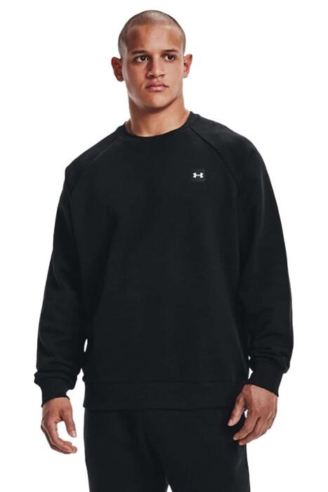 Ua Rival Fleece Crew Erkek Spor SweatShirt - 1357096 Siyah - 1