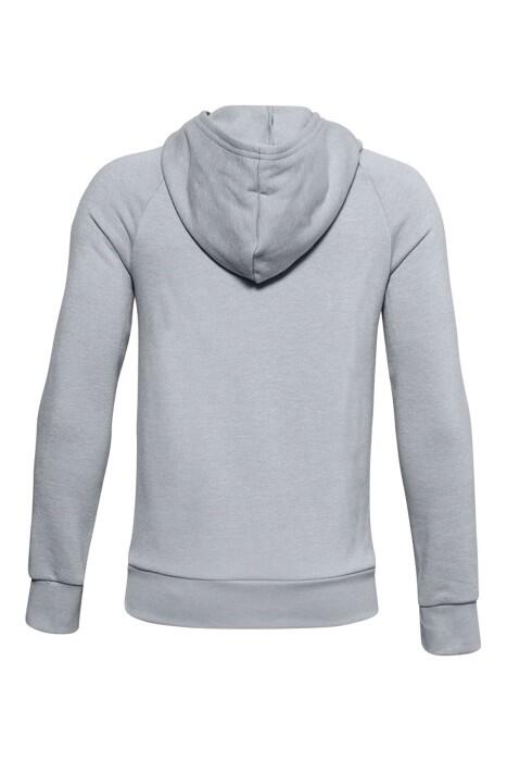 Ua Rival Fleece Hoodie Kapüşonlu Erkek Çocuk SweatShirt - 1357585 Gri/Siyah - 2