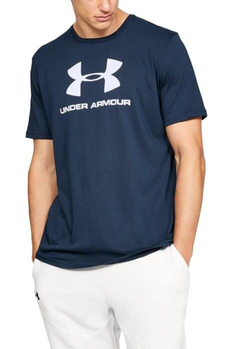 Ua Sportstyle Logo Ss Erkek T-Shirt - 1329590 Lacivert - 1