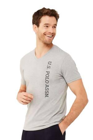 U.S. Polo Assn. Erkek T-Shirt - US.01.18466 Gri Melanj - U.S. Polo Assn.