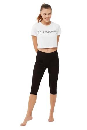 U.S. Polo Assn. Kadın Kısa Tayt - US.01.16608 Siyah - U.S. Polo Assn.