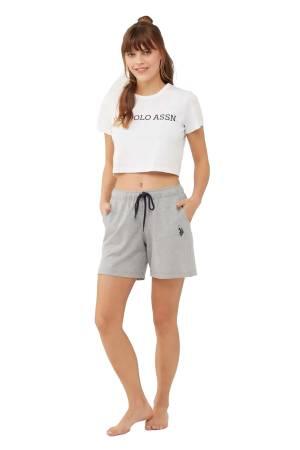 U.S. Polo Assn. Kadın Short - US.01.16604 Gri Melanj - U.S. Polo Assn.