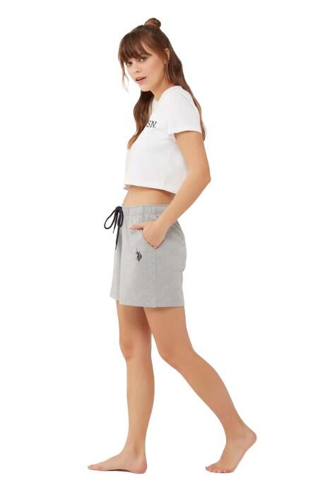 U.S. Polo Assn. Kadın Short - US.01.16604 Gri Melanj - 2