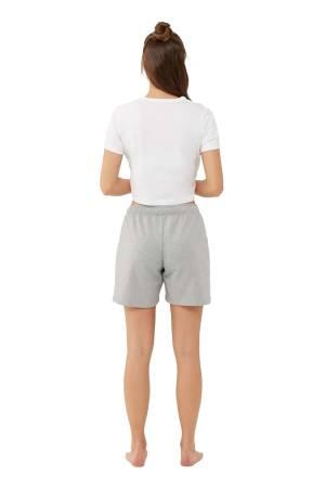 U.S. Polo Assn. Kadın Short - US.01.16604 Gri Melanj - 3