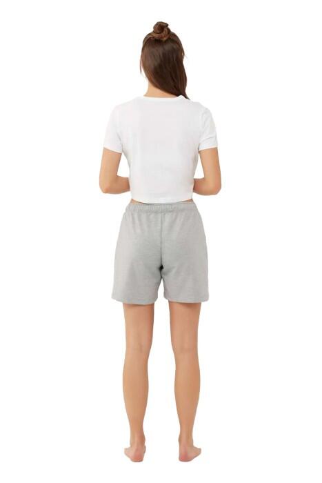 U.S. Polo Assn. Kadın Short - US.01.16604 Gri Melanj - 3