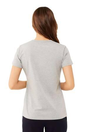 U.S. Polo Assn. Kadın T-Shirt - US.01.16595 Gri Melanj - 2