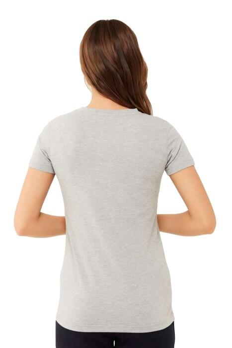 U.S. Polo Assn. Kadın T-Shirt - US.01.16596 Gri Melanj - 3
