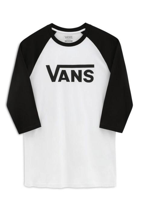 Vans Classic Raglan Erkek Uzun Kollu T-Shirt - VN0002QQ Beyaz/Siyah - 4